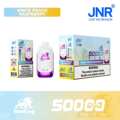 1 Box (5 pcs) White Peach Raspberry | JNR Lion King 50K Puffs Disposable Vape